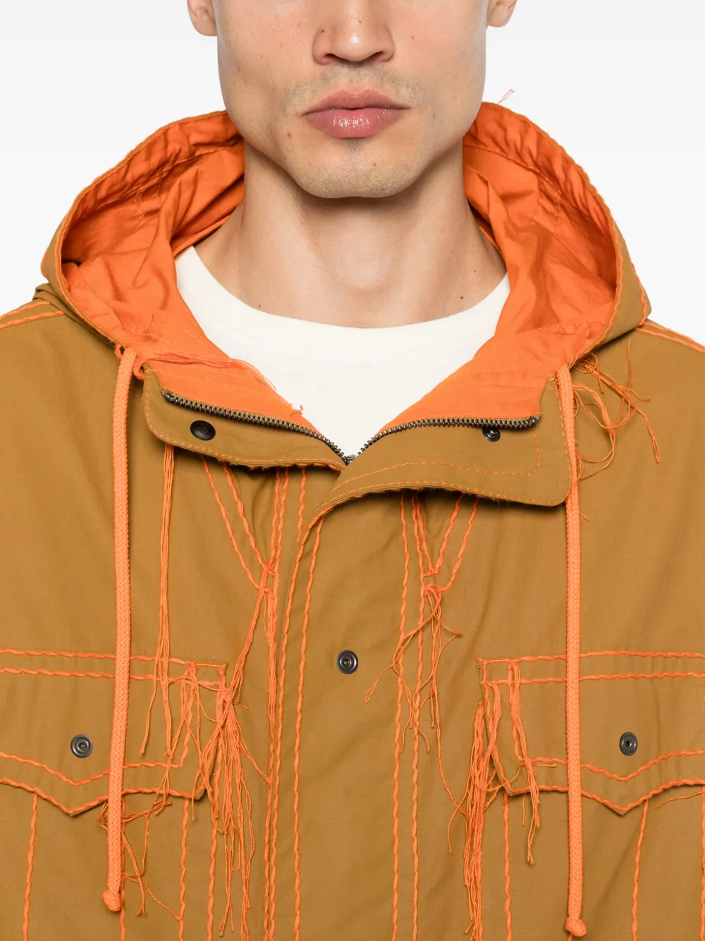 Craig Green Parka met borduurwerk Bruin