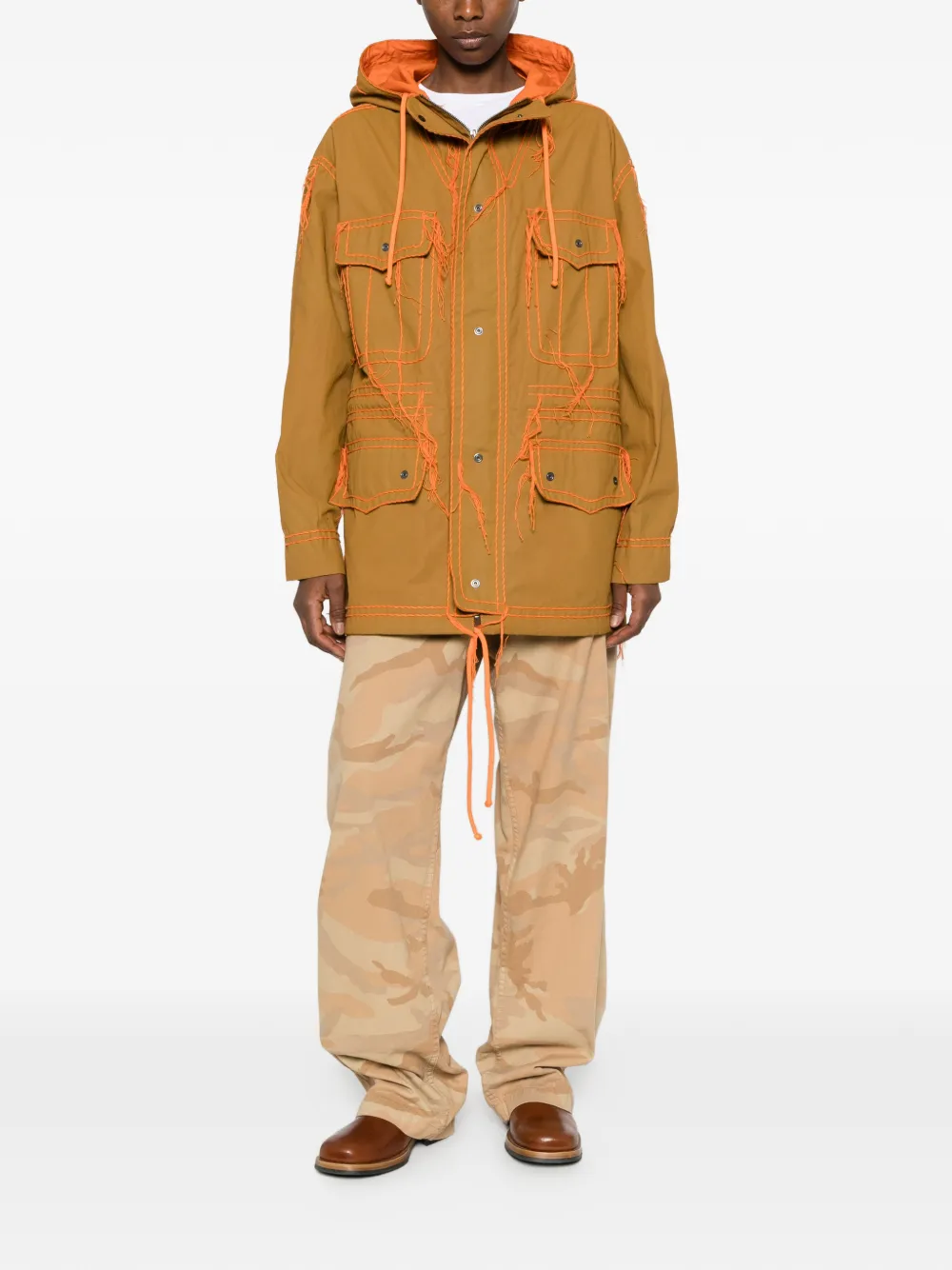 Craig Green Parka met borduurwerk Bruin