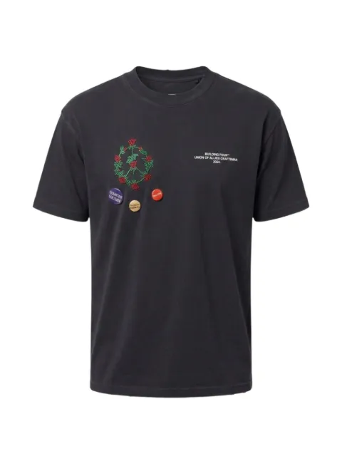 BLDG4 flower-embroidered T-shirt