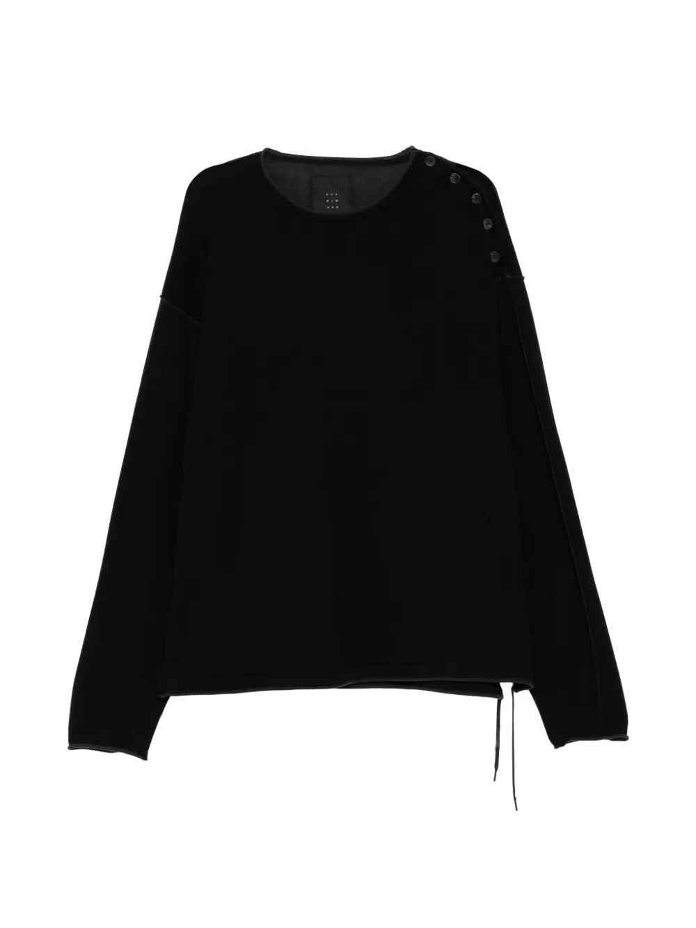 The Viridi-Anne button-shoulder drawstring sweater - Nero