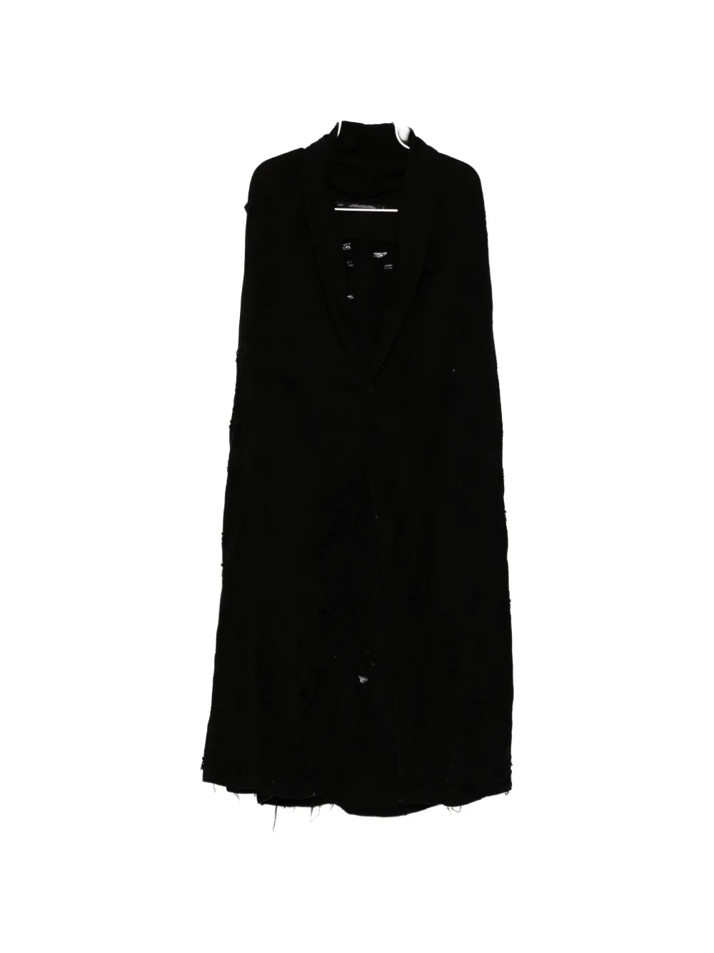 Julius Distressed Sleeveless Jacket In Black