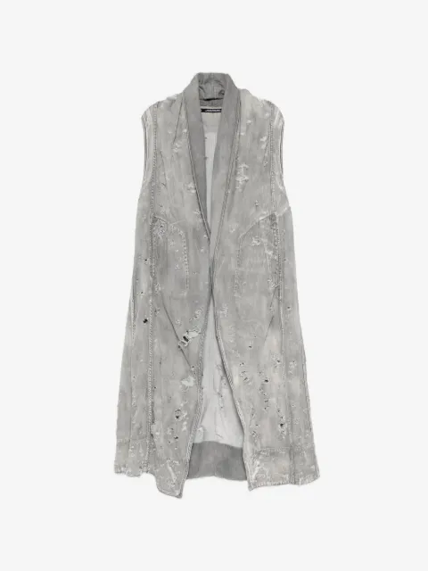 Julius distressed sleeveless coat