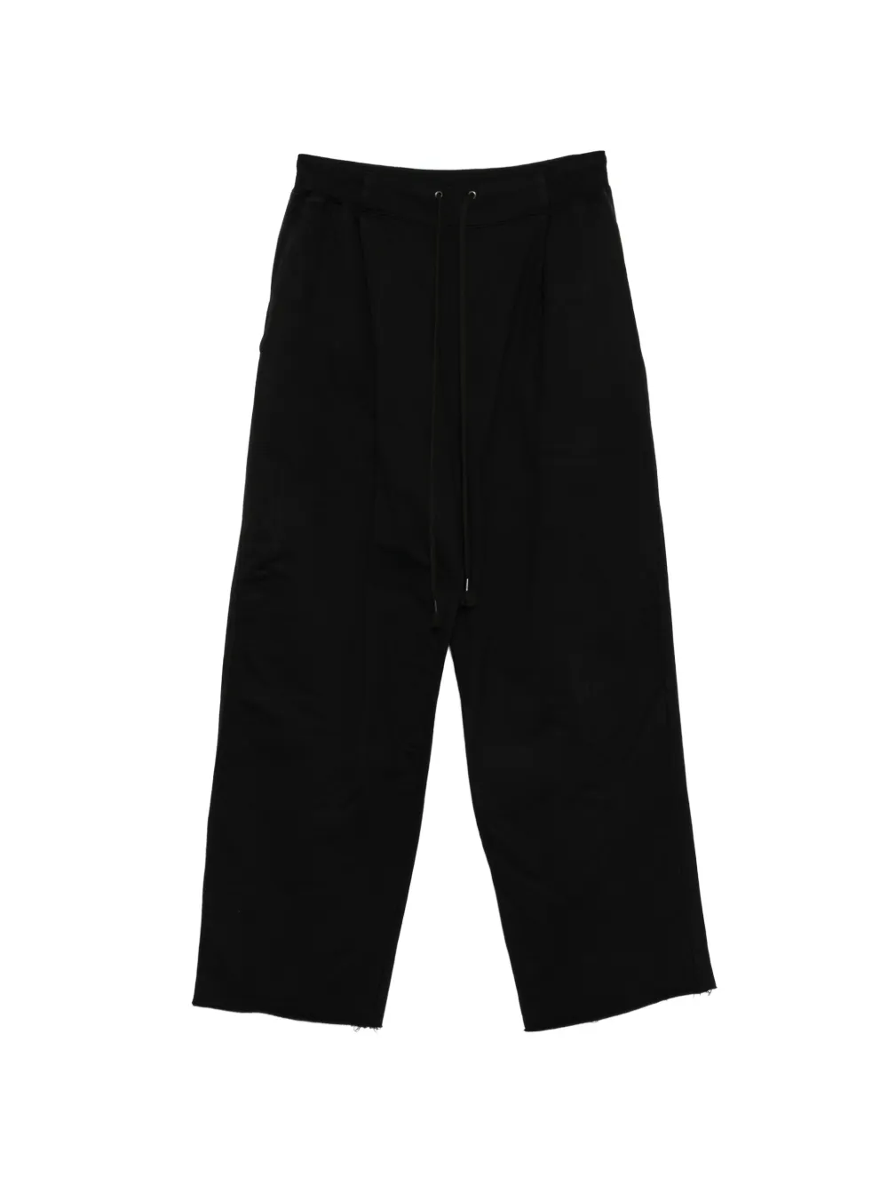 The Viridi-Anne drawstring raw-cut trousers - Schwarz