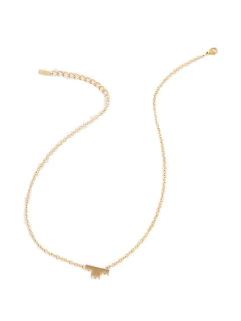 Trussardi crystal-embellished logo-pendant necklace