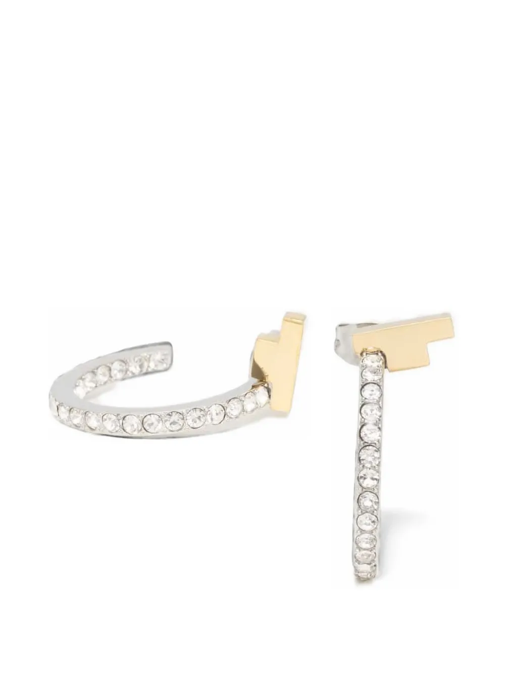 Trussardi Orecchini a cerchio con logo T - Argento