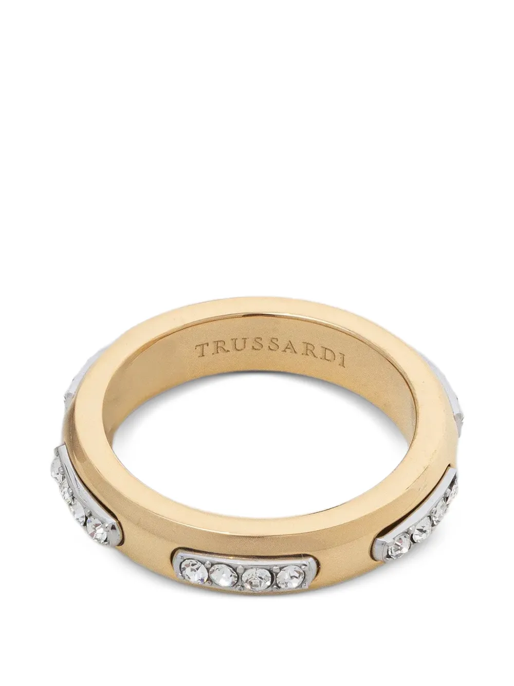 Trussardi Anello con cristalli - Oro