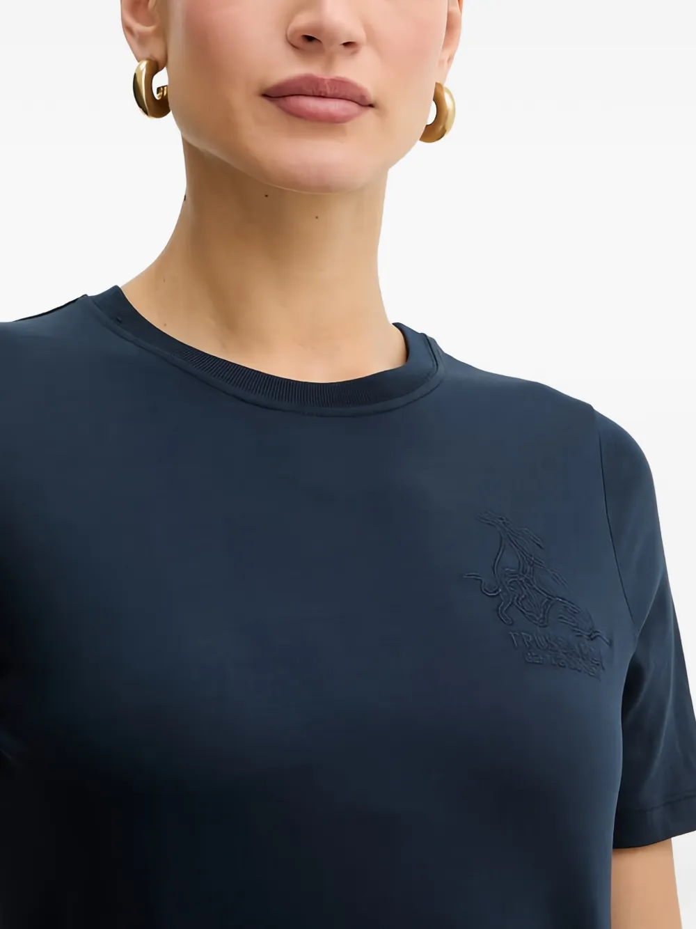  Trussardi Camiseta Bordada - Azul 