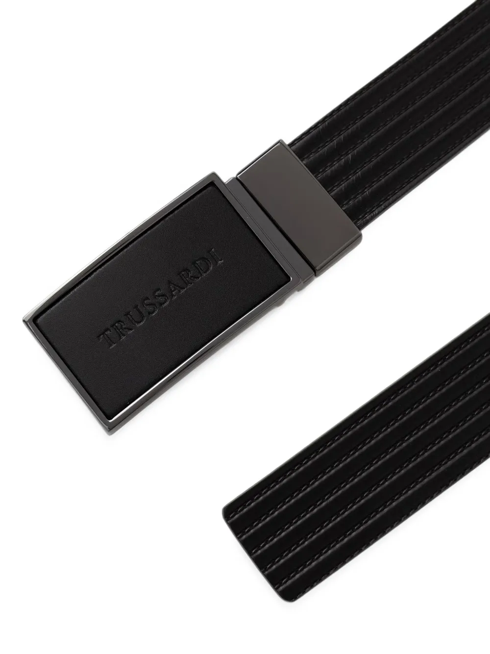 Trussardi Riem met logoplakkaat Zwart