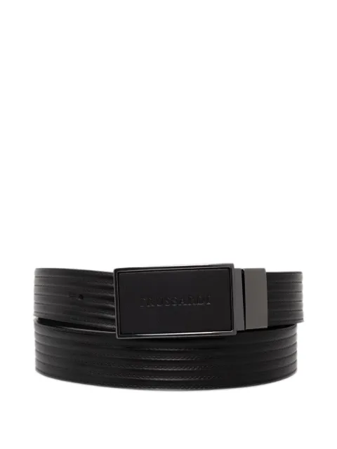 Trussardi logo-plaque striped belt