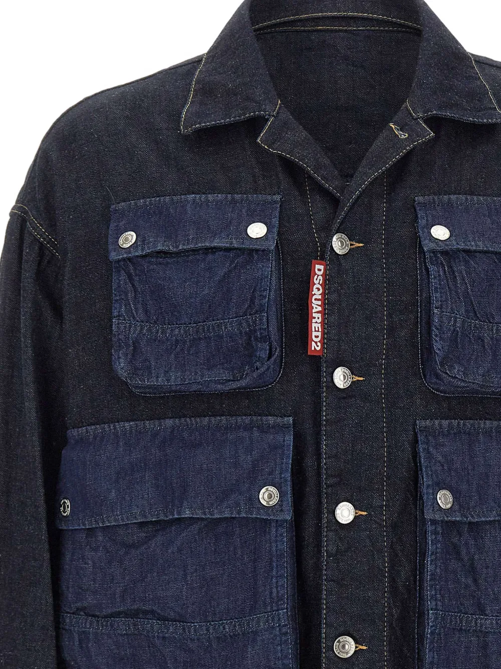 DSQUARED2 Cargo denim jack met knopen Blauw