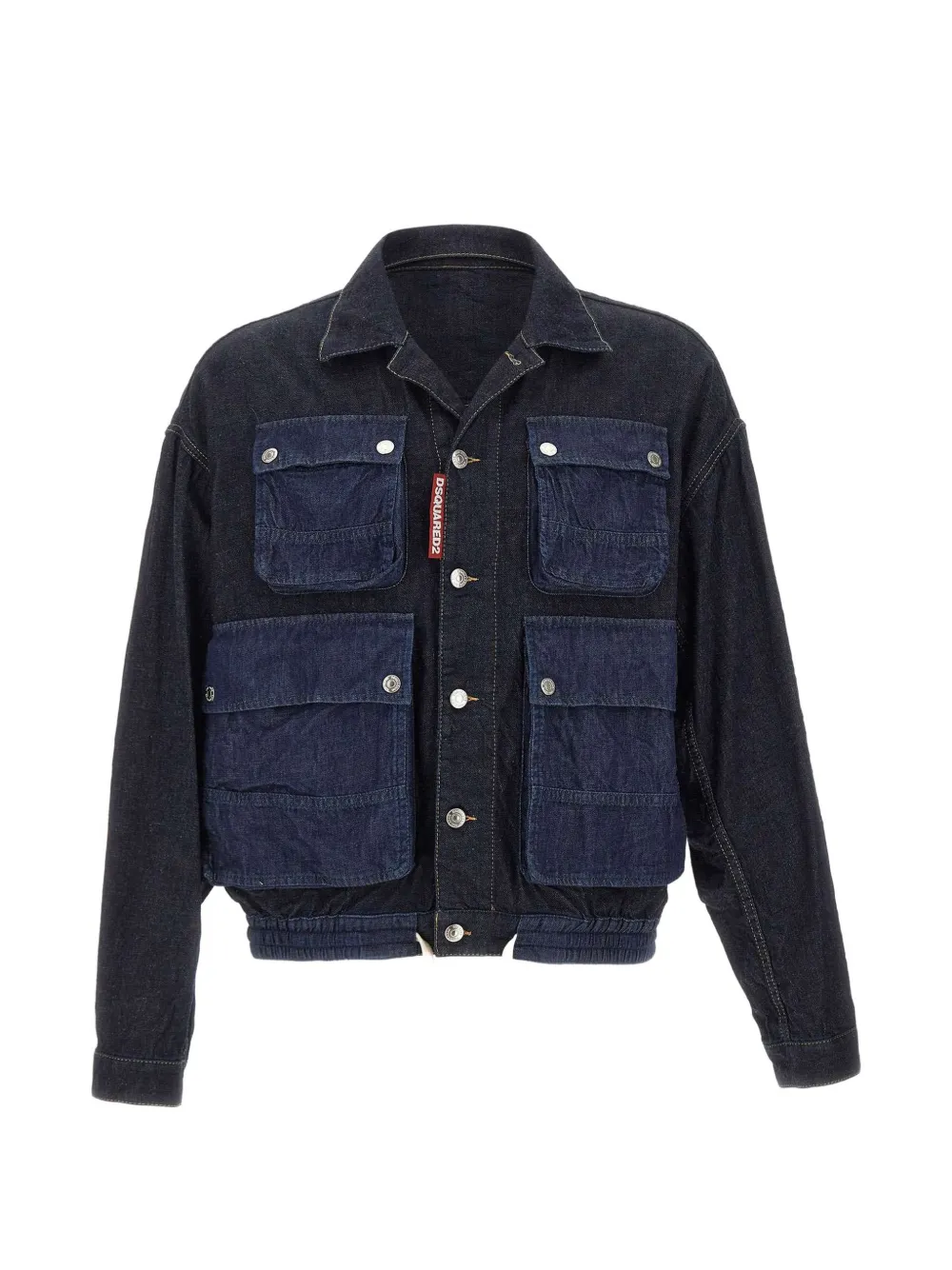 Dsquared2 Cargo-design Buttoned Denim Jacket In Blue