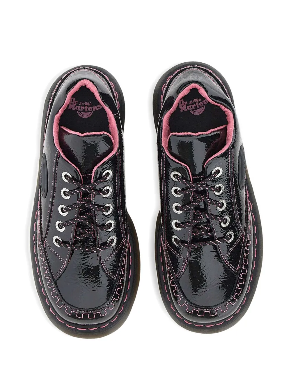 Dr. Martens Buzz 5-Eye sneakers met roze stiksel Zwart