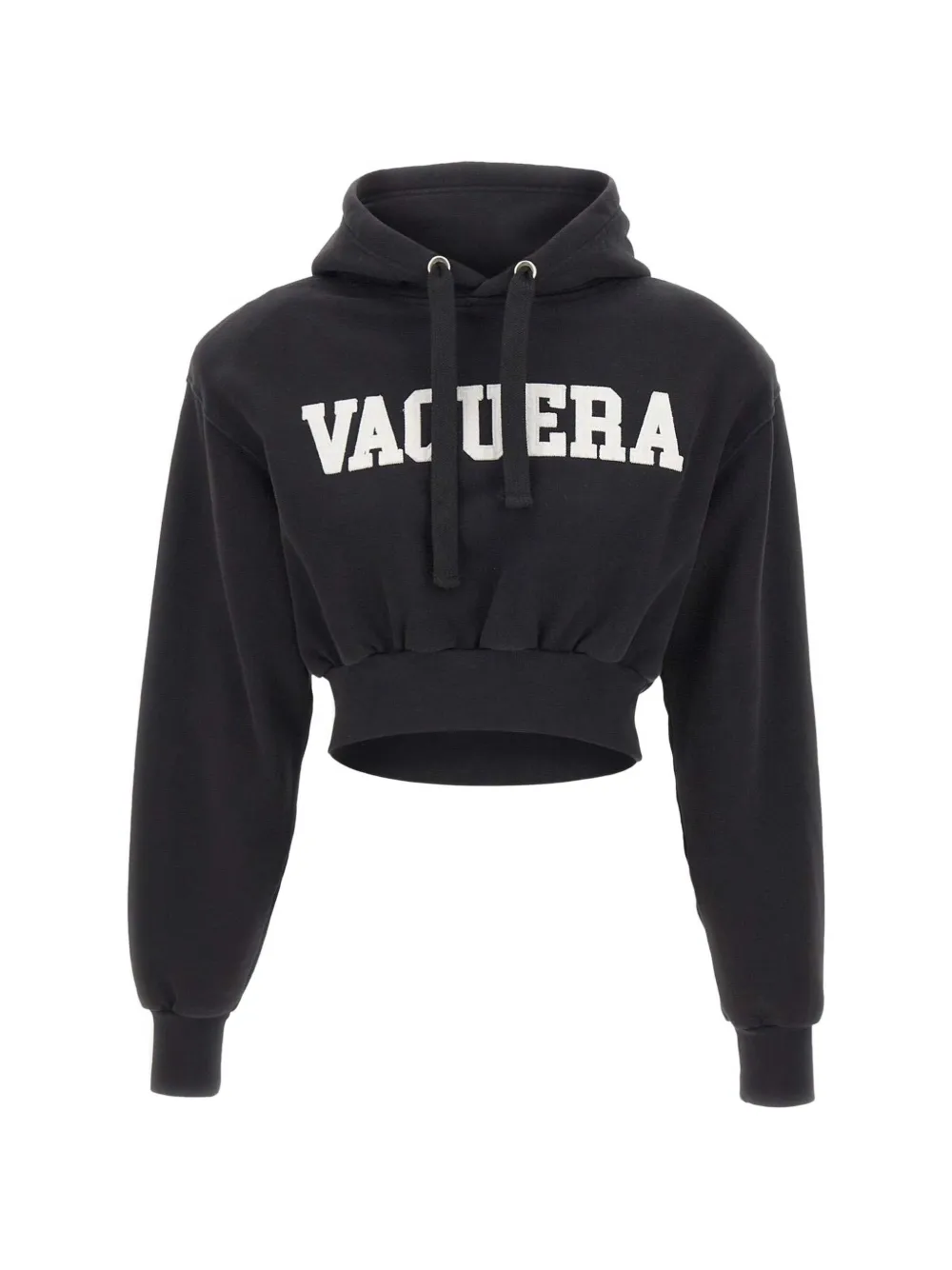 Vaquera logo-detail cropped hoodie - Nero