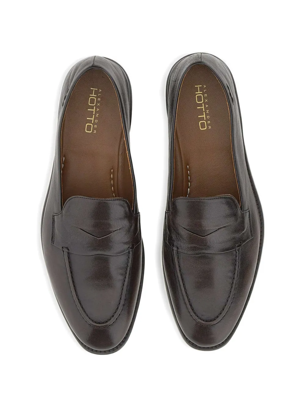Alexander Hotto Leren loafers Bruin