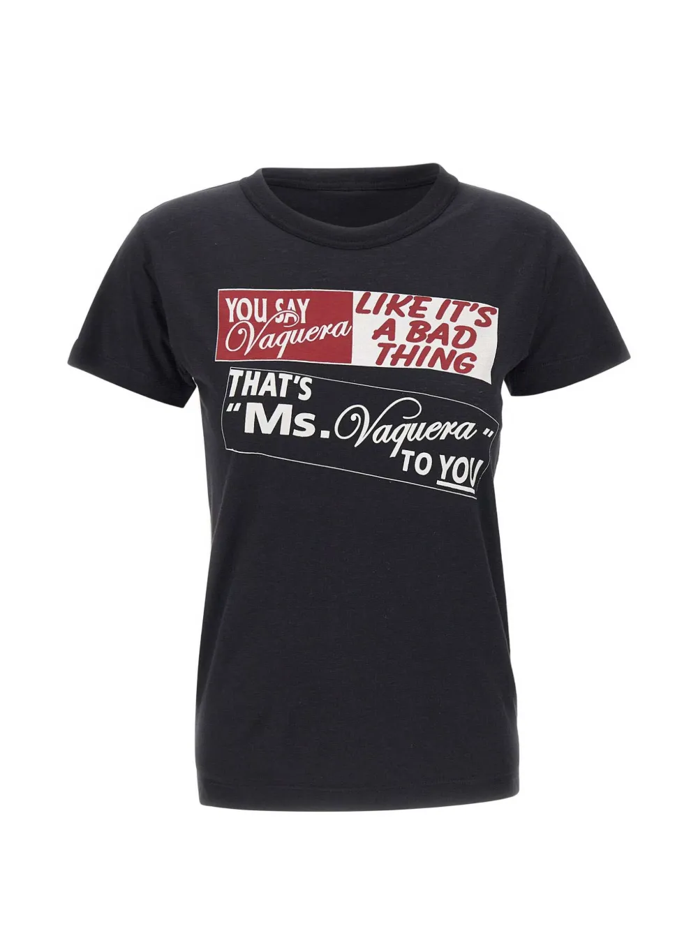 Vaquera print-detail cotton T-shirt - Nero