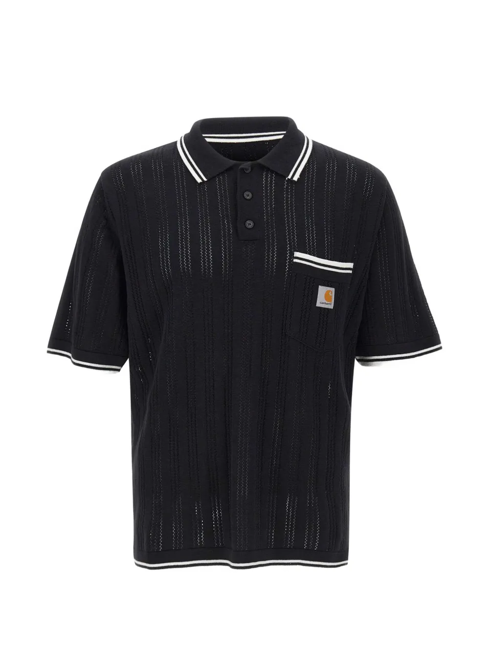 Carhartt WIP Ramsey openwork-design chest-pocket polo shirt - Nero