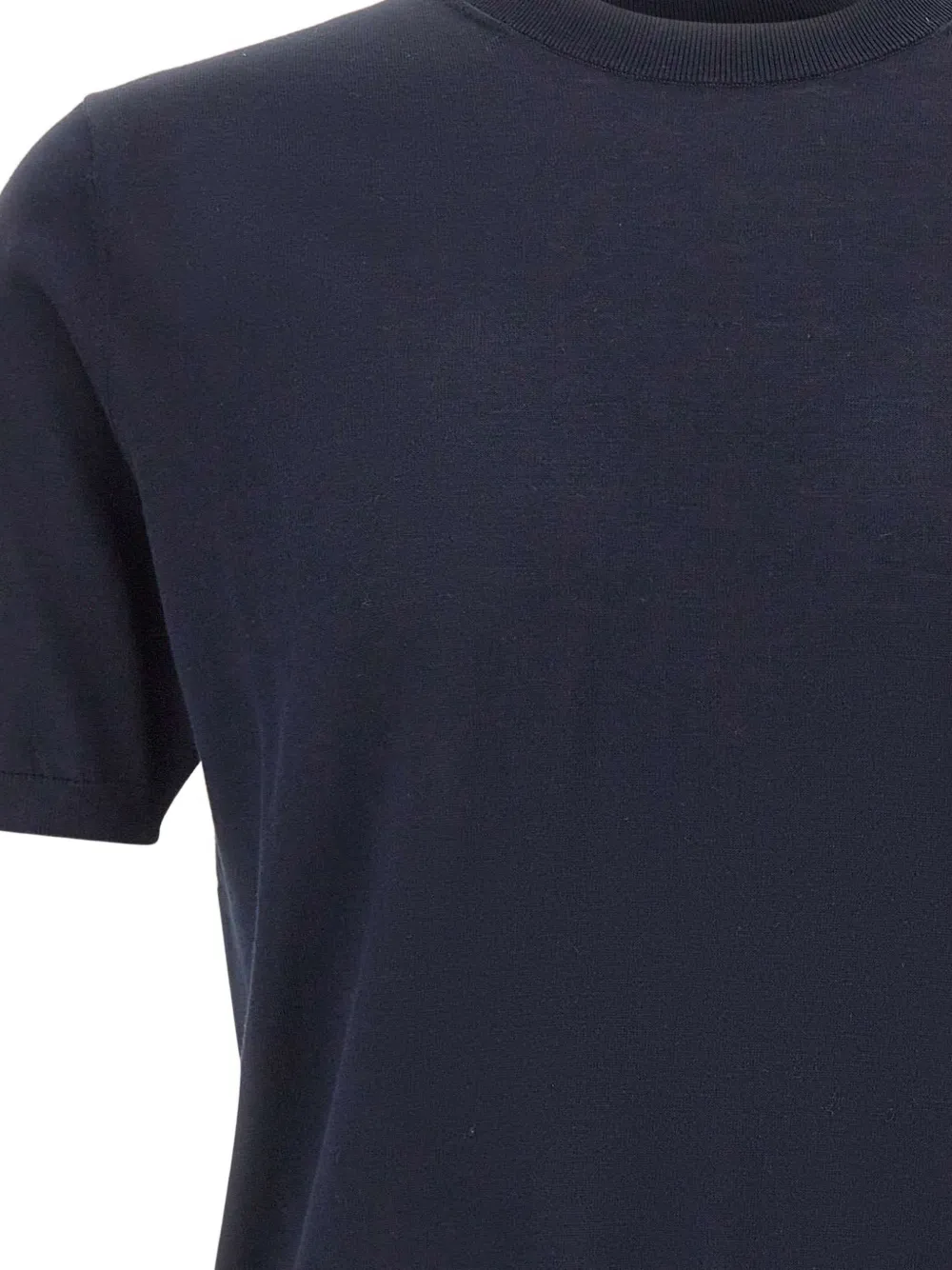  Kangra Short-sleeve Ribbed Sweater - Blue 