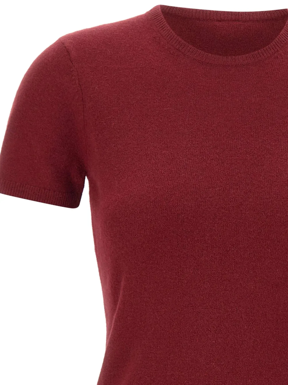 The Garment Como geribbelde trui met korte mouwen Rood