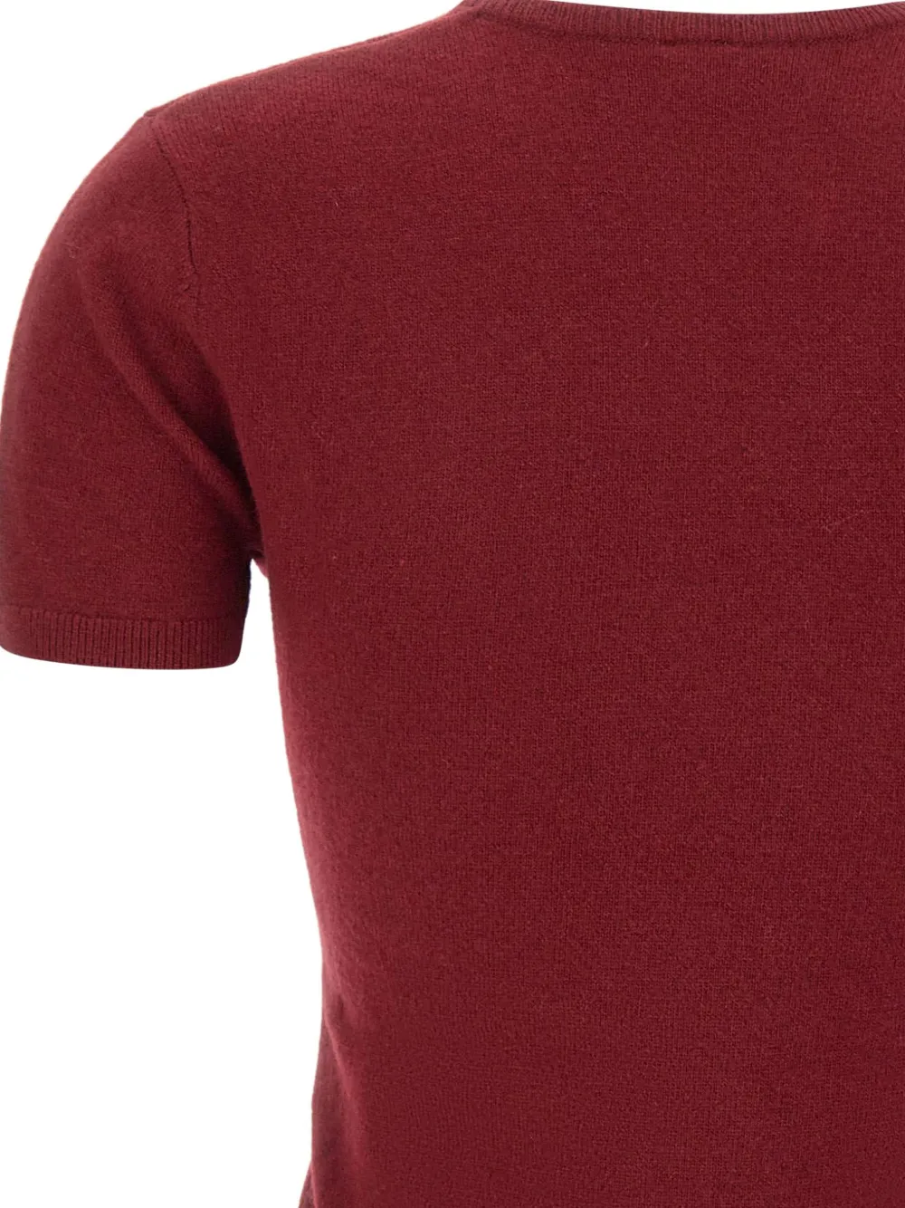 The Garment Como geribbelde trui met korte mouwen Rood