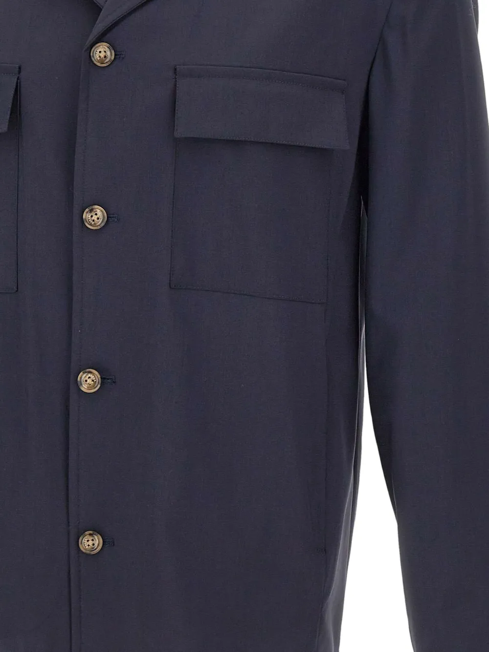 Barba London button-down jack met klepzakken Blauw
