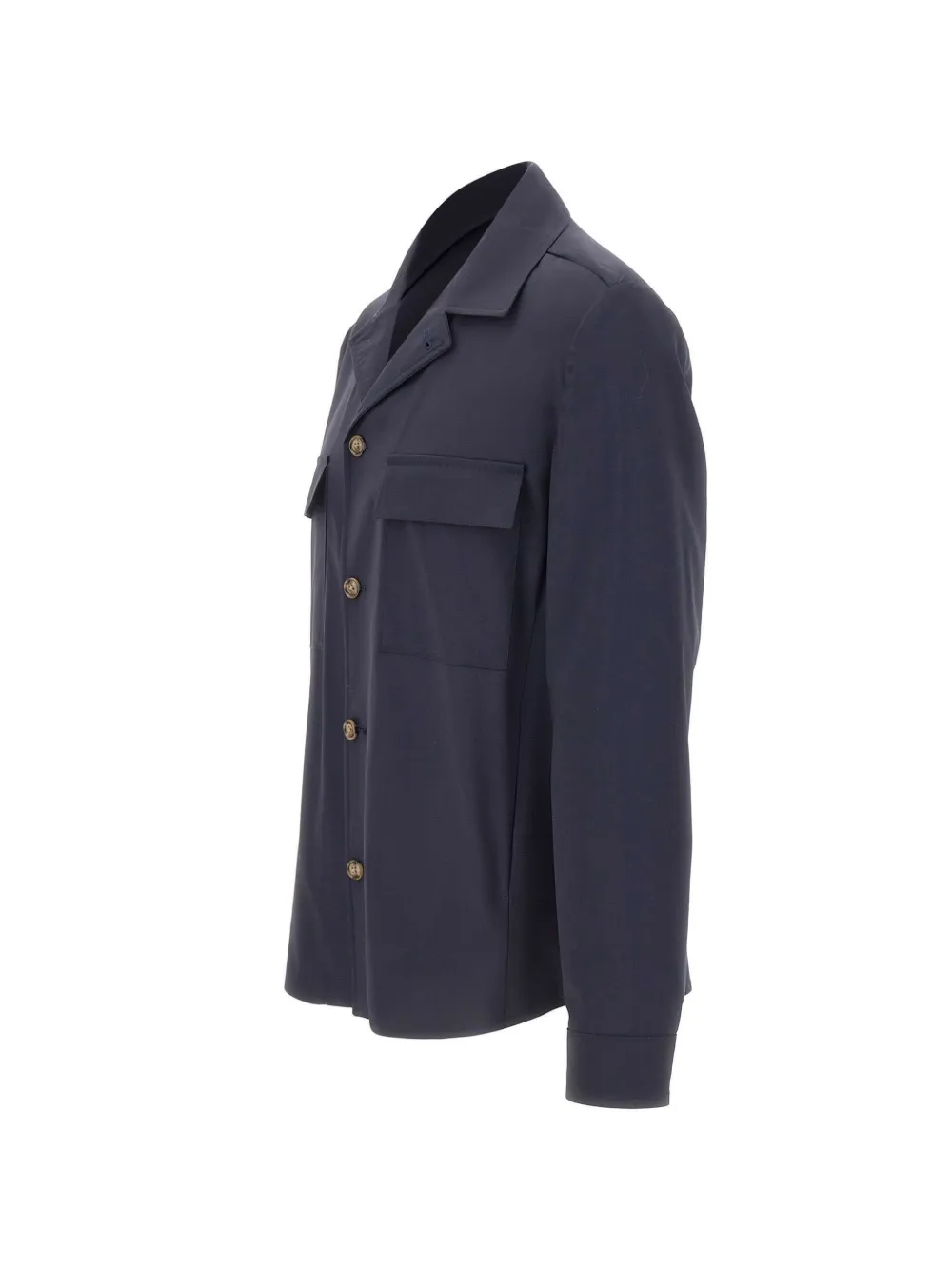  Barba London Flap-pockets Button-down Virgin Wool Jacket - Blue 