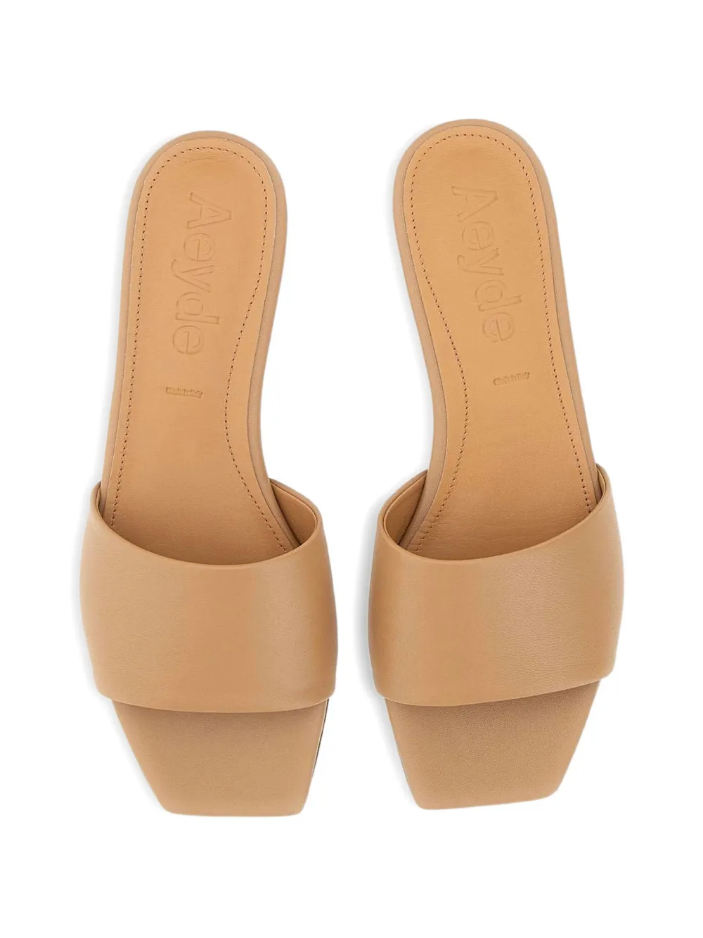 Aeyde Anna square toe strap sandals Beige