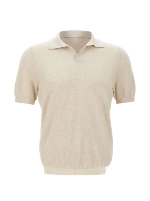 Gran Sasso V-neck polo-collar T-shirt