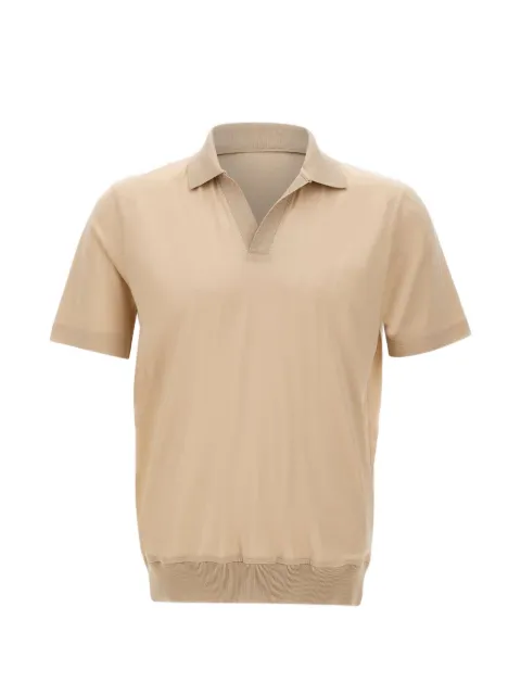 Gran Sasso V-neck ribbed polo shirt