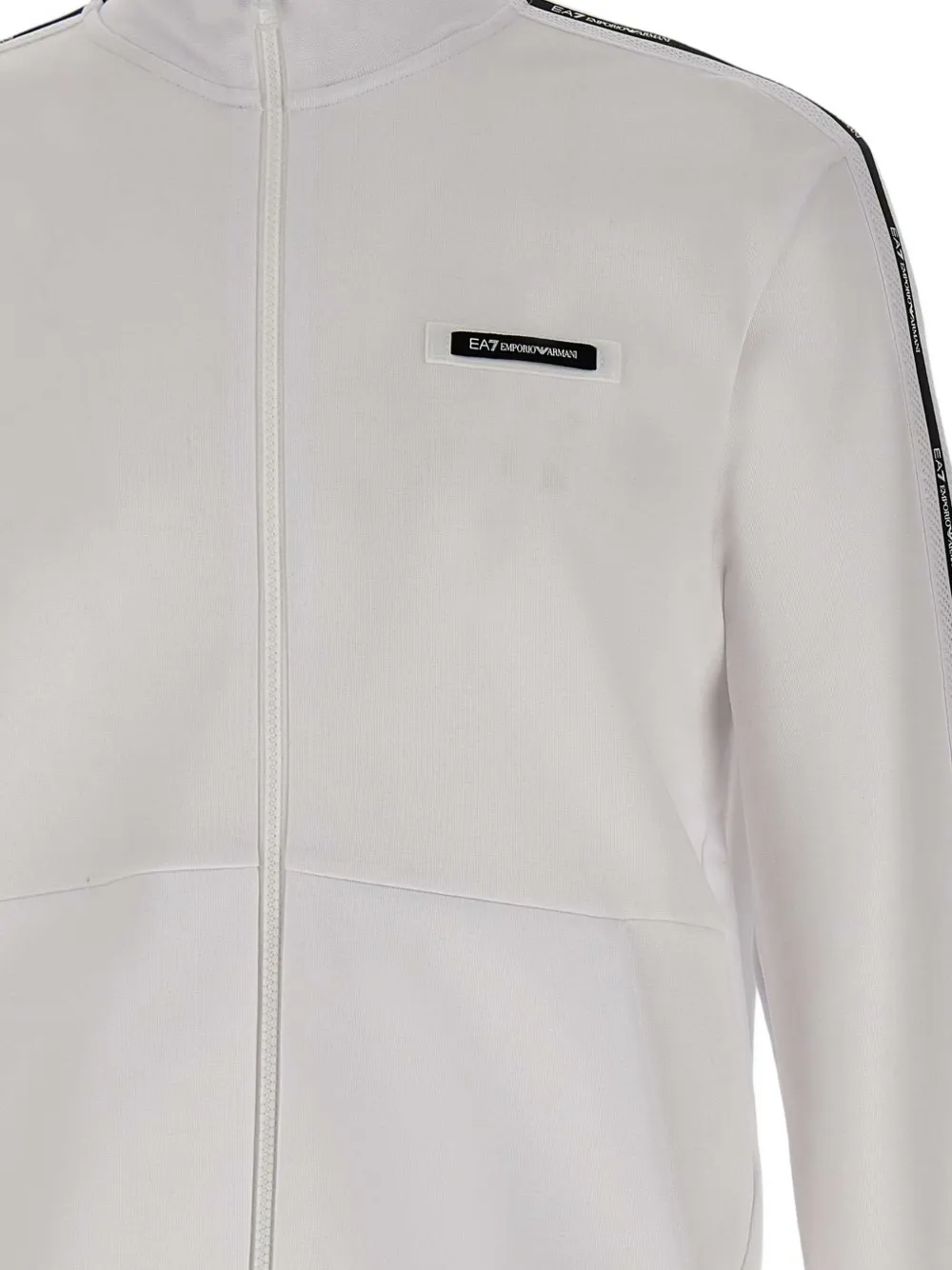 Ea7 Emporio Armani Sweater met logodetail en rits Wit