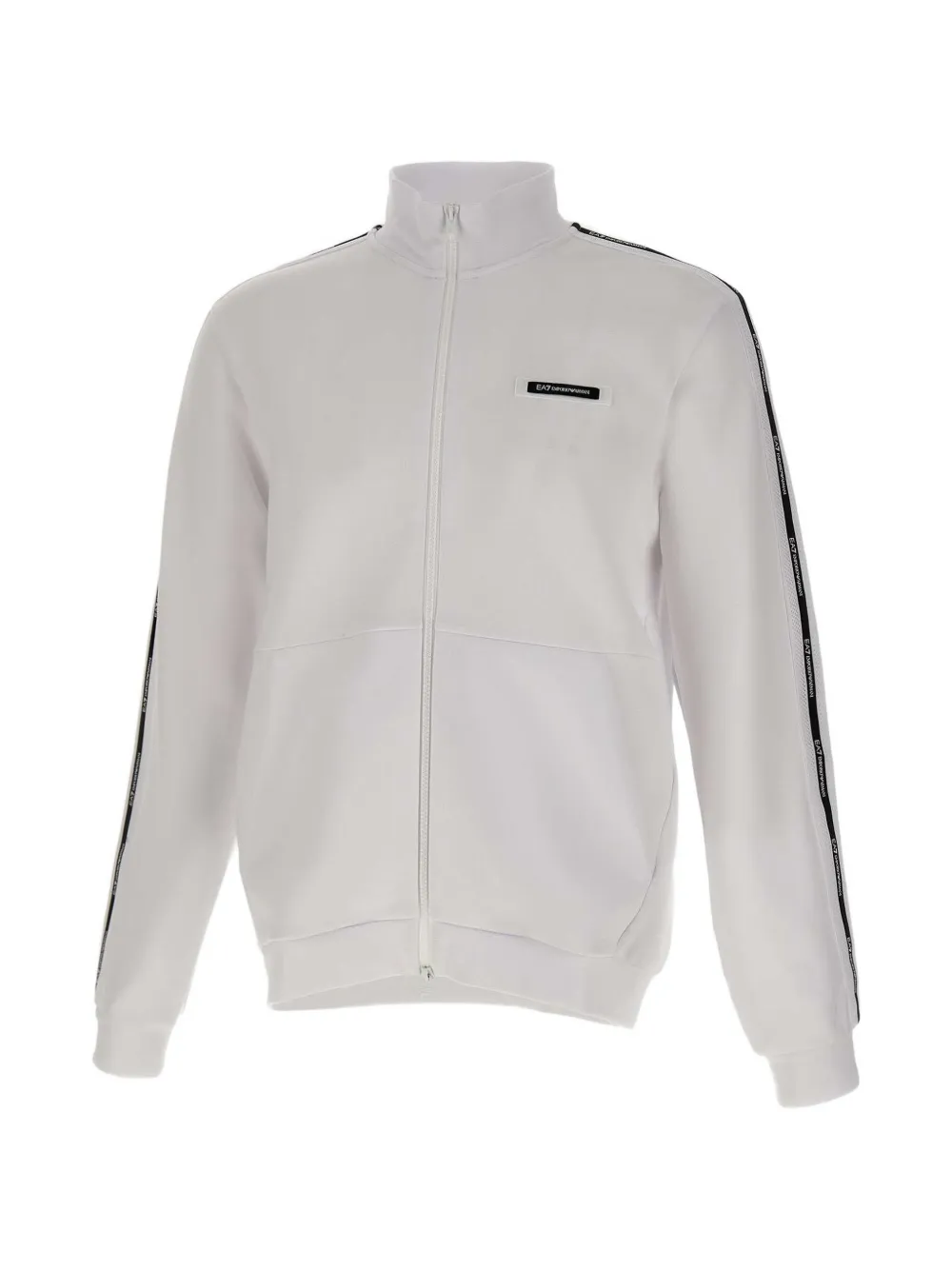 Ea7 Emporio Armani logo-detail full-zip sweatshirt - Bianco