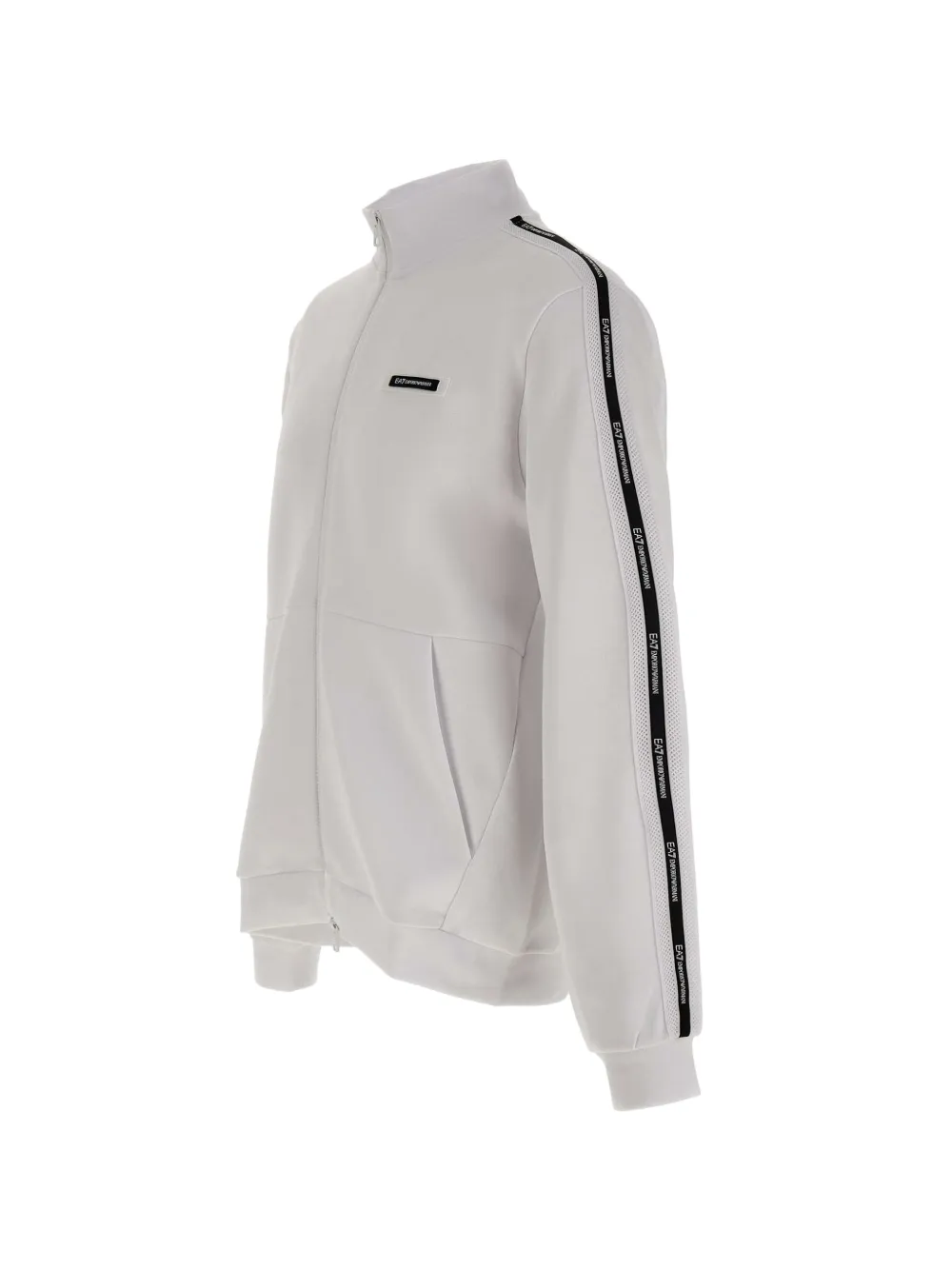 Ea7 Emporio Armani Sweater met logodetail en rits Wit