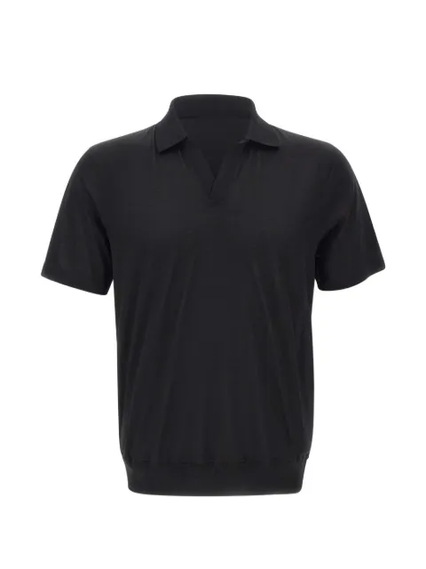 Gran Sasso ribbed V-neck polo-collar T-shirt