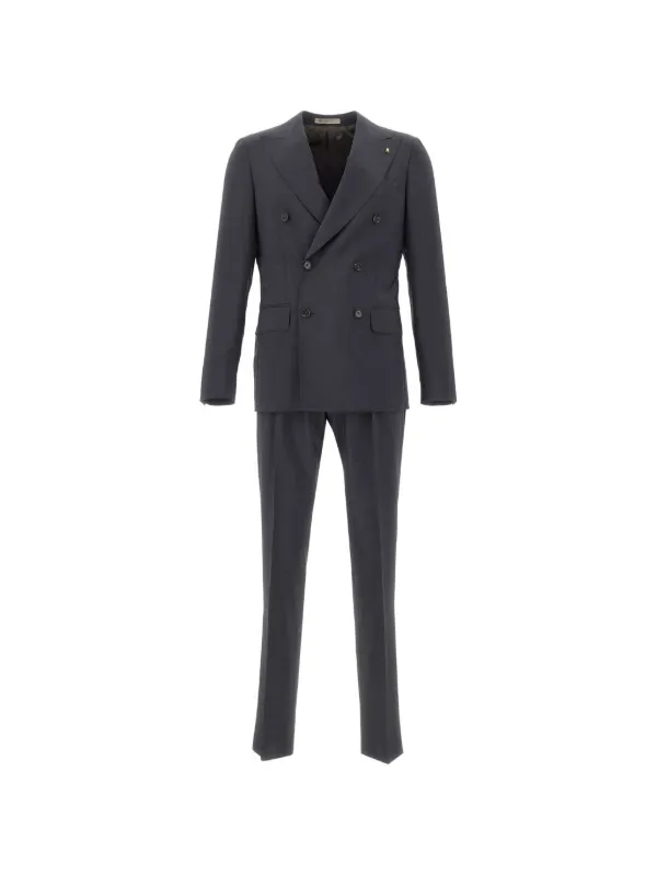 Corneliani Double-breasted Suit in Black