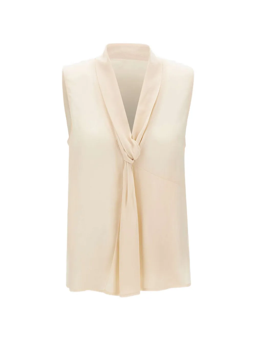 LIU JO Georgette knot-collar V-neck top - Toni neutri
