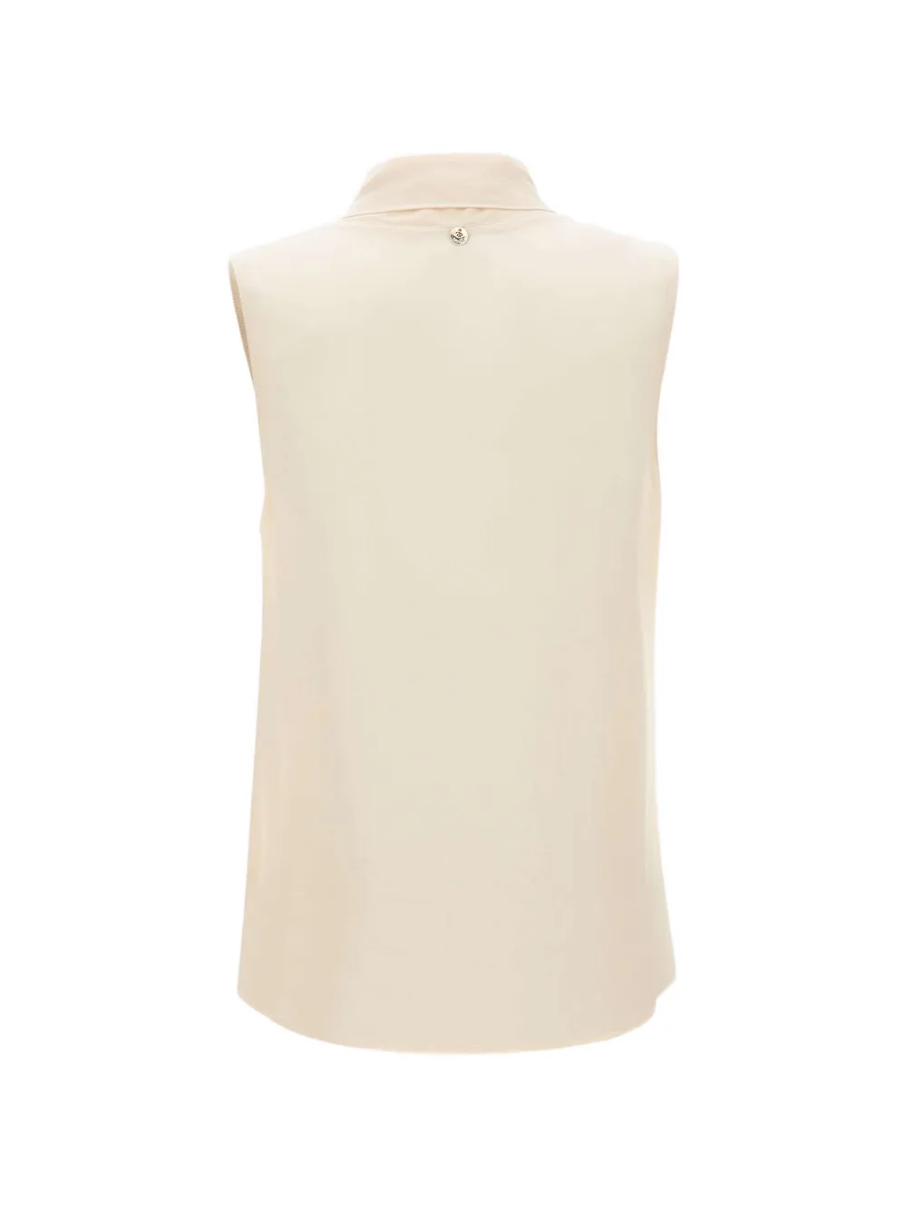  Liu Jo Georgette Knot-collar V-neck Top - Neutrals 