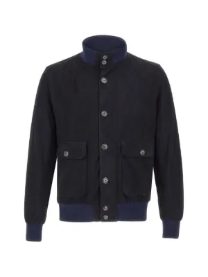 Giorgio Armani ヘリンボーン シャツジャケット | ブルー | FARFETCH JP
