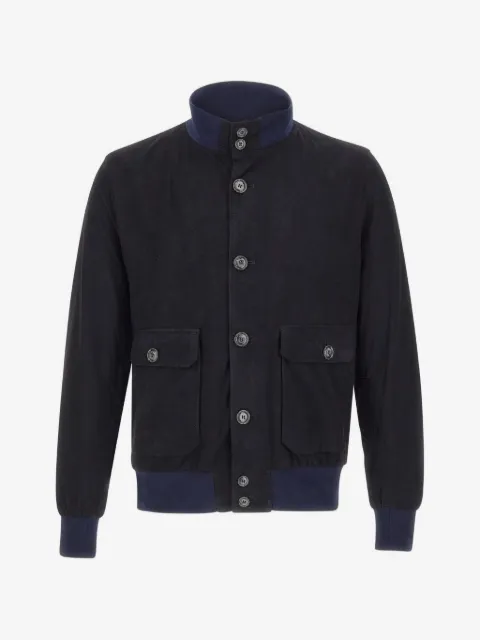 Barba high-collar patch-pockets jacket