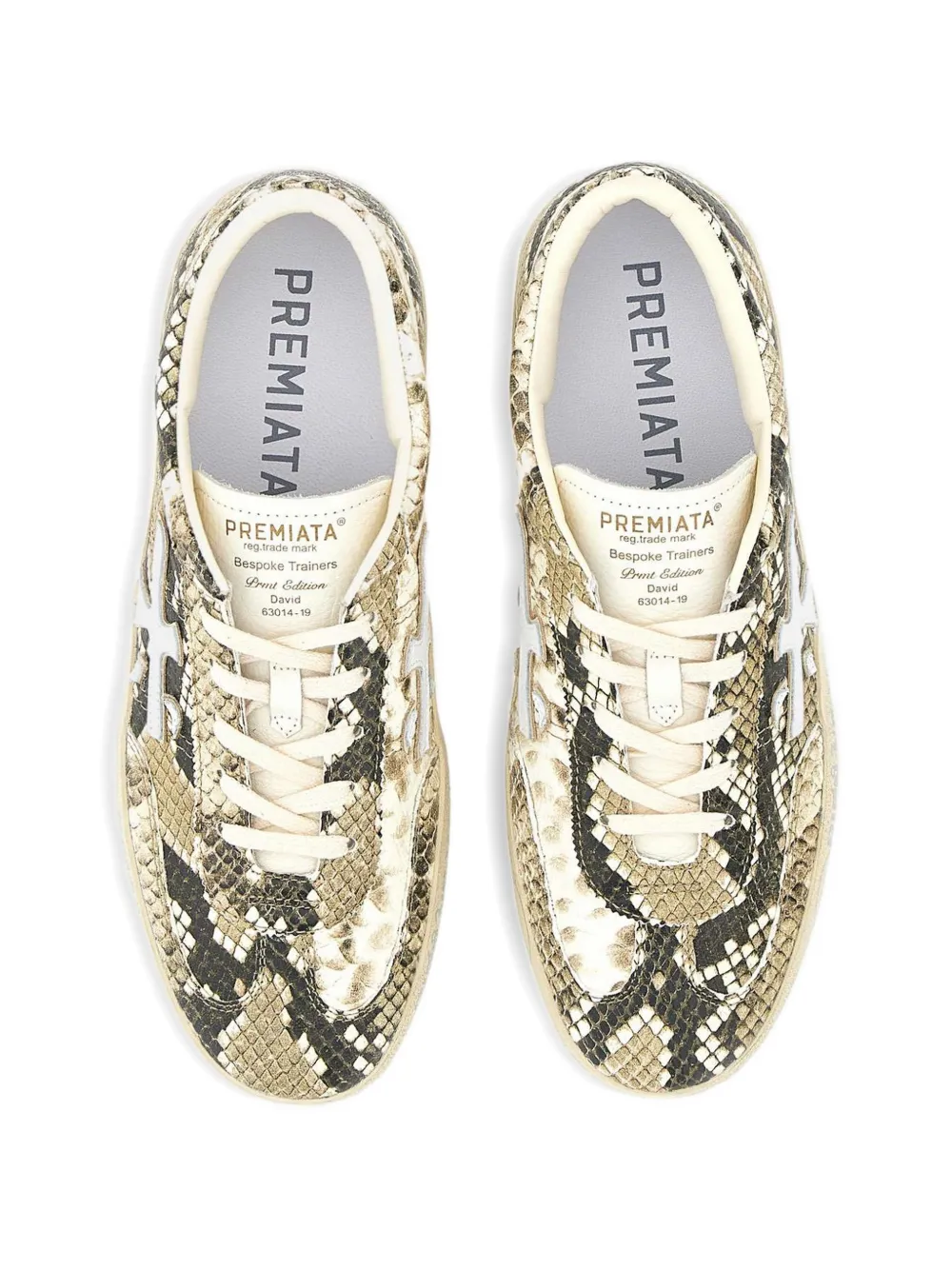 Premiata crocodile-effect sneakers Beige