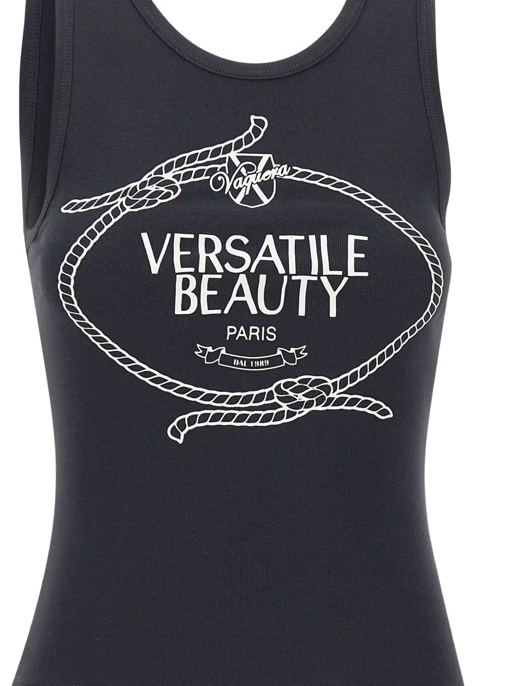 Vaquera Top met logoprint Zwart