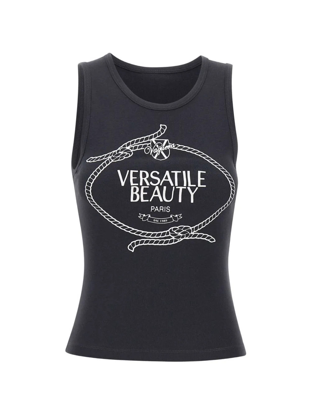 Vaquera logo-print cotton top - Nero