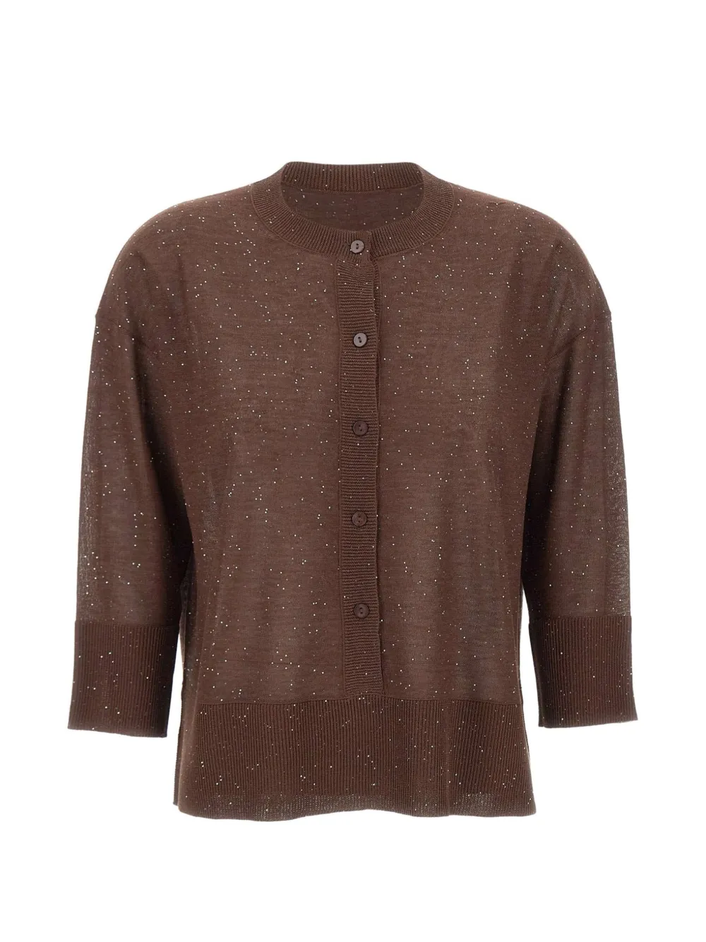 Kangra sequin-embellished buttoned cardigan - Marrone