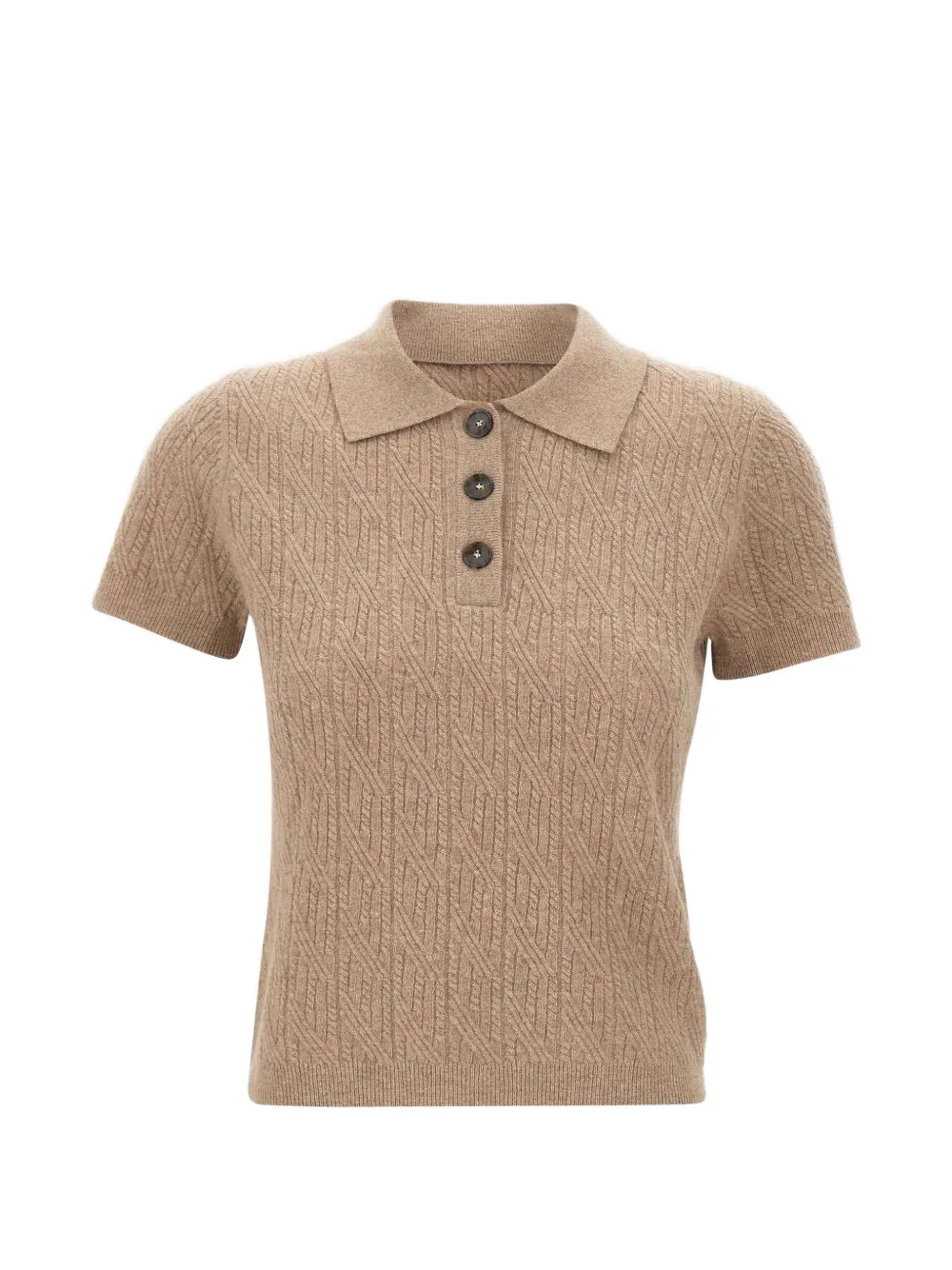 The Garment Como cable-knit polo top - Toni neutri