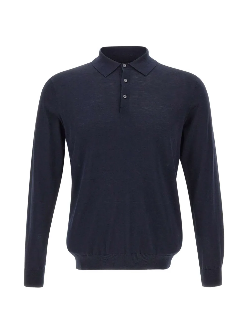 Kangra long-sleeve ribbed polo shirt - Blau