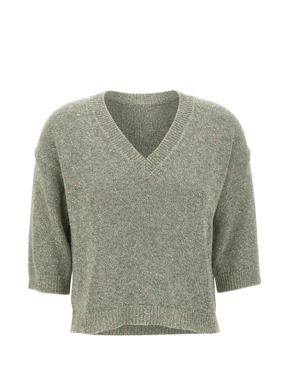 Kangra sequin-embellished V-neck blouse - Verde