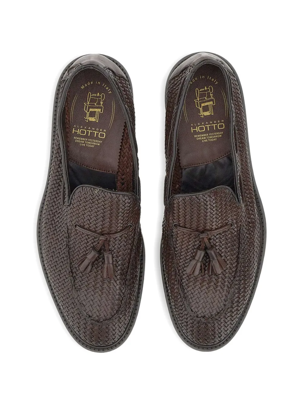 Alexander Hotto Geweven loafers met kwastje Bruin