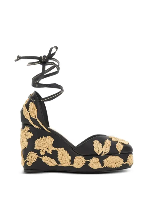 Castañer Carmela floral-embroidered leather sandals