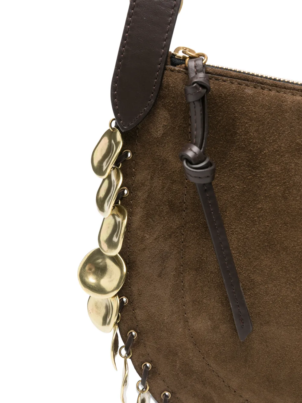 ISABEL MARANT Oskan suède crossbodytas met munt Bruin