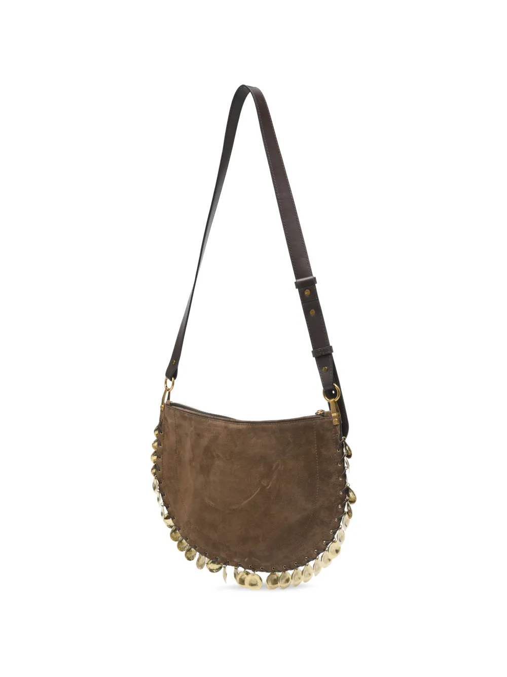 ISABEL MARANT Oskan suède crossbodytas met munt Bruin