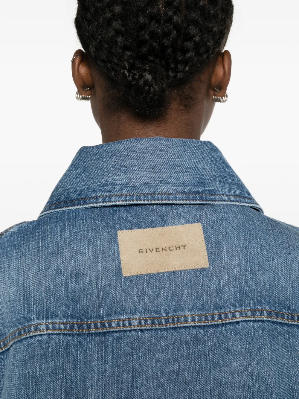 Givenchy Denim jack met knoop Blauw