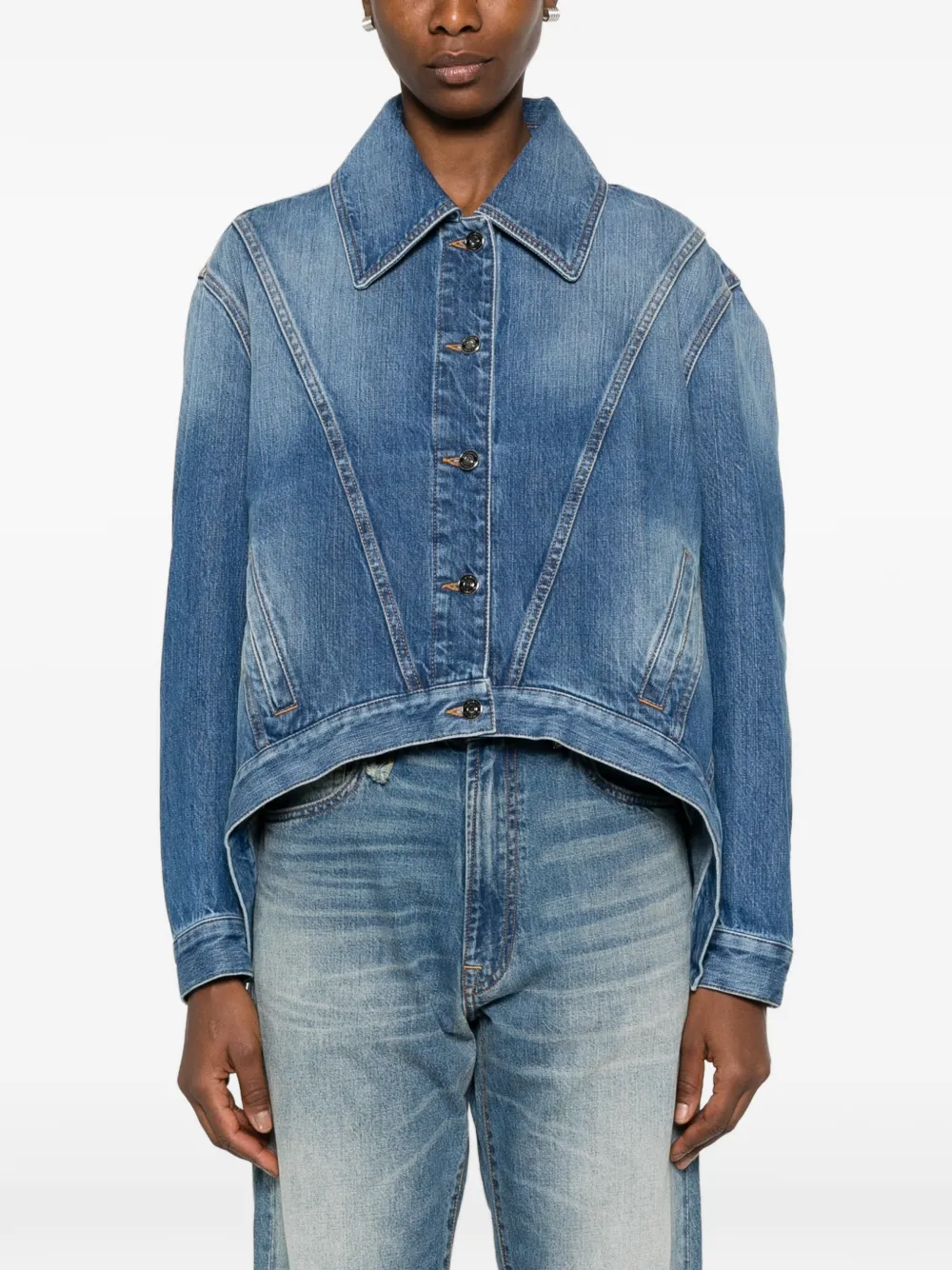 Givenchy Denim jack met knoop Blauw